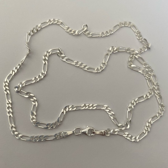 Other - Unisex 925 Silver 3mm necklace 22.5 inch figaro chain